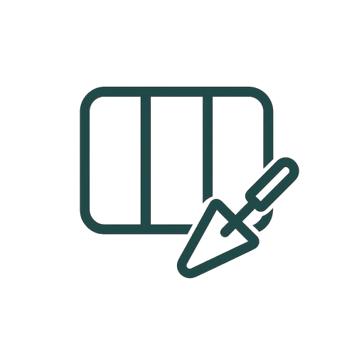 Line icon of a straight sidewalk path with joints